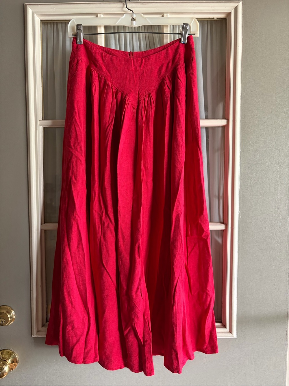 Fashion Brand Company Red Linen Park Skirt